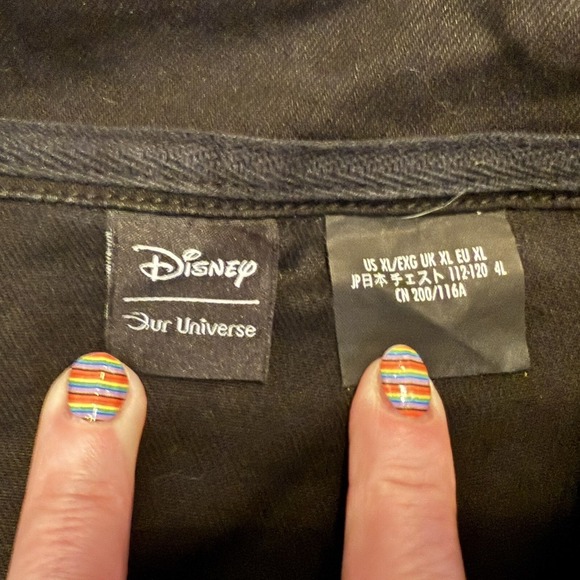 NEW Disney HAUNTED MANSION Foolish Mortal Black Jean Jacket Master Gracie XL - Picture 5 of 5